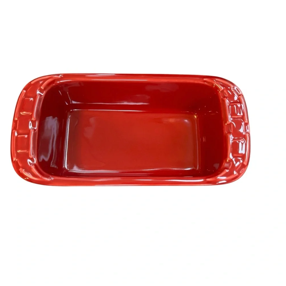 Longaberger - Pottery Woven Traditions Mini Bread Loaf Pan in Paprika 4”x8”